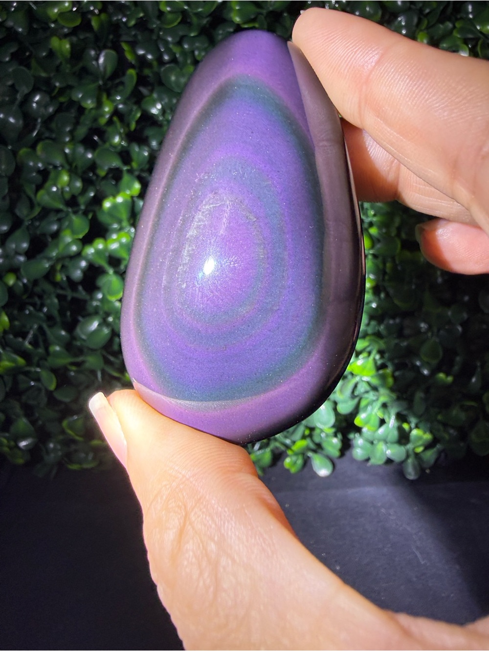High-Grade, Rainbow Obsidian Palm Stone